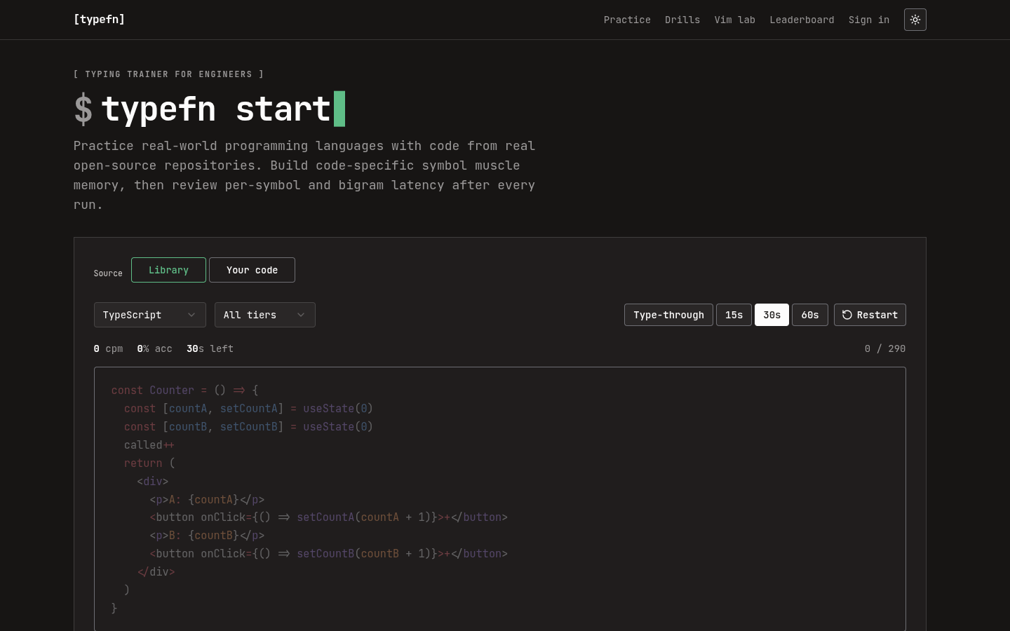Typefn project interface preview